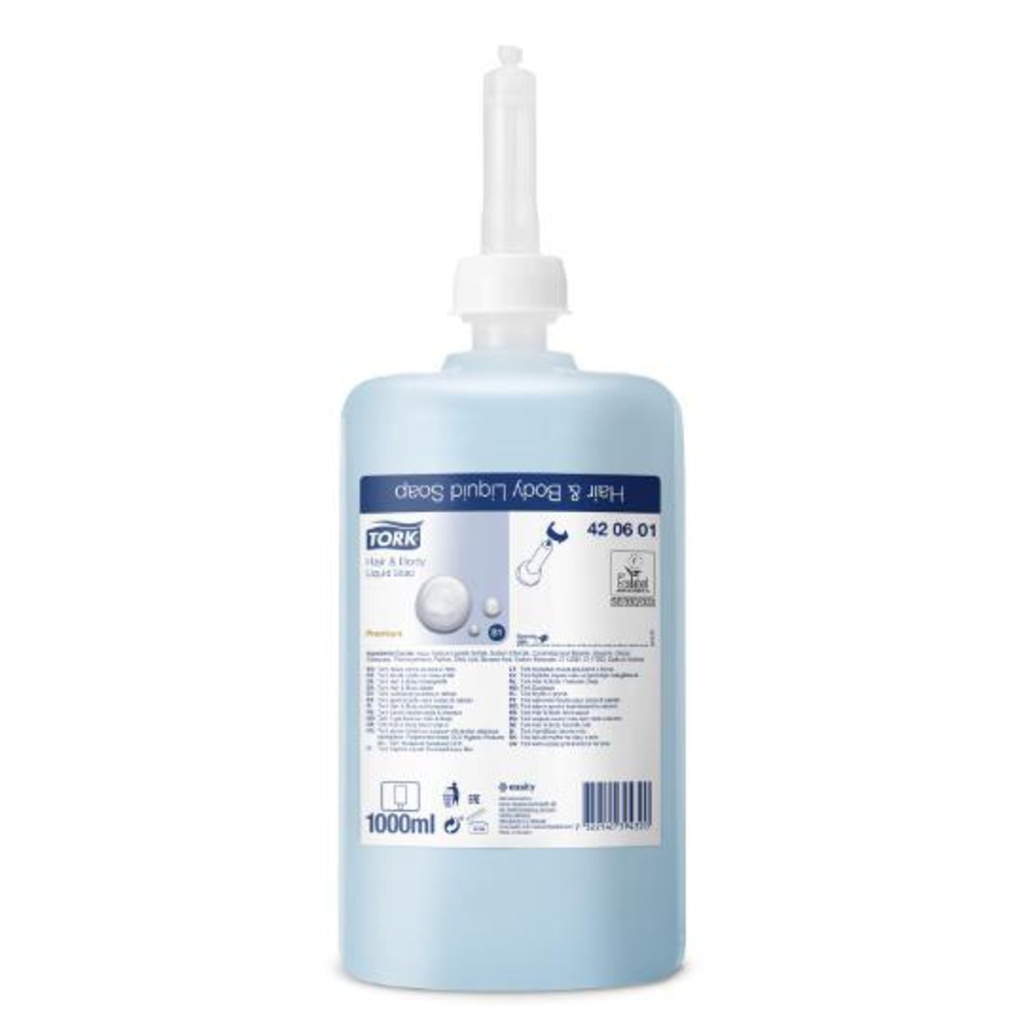 TORK PREMIUM SOAP LIQUID HAIR&amp;BODY 1L #420601